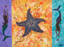 Starfish and Mermaids (18 x 24) - $950 (Prints Available)